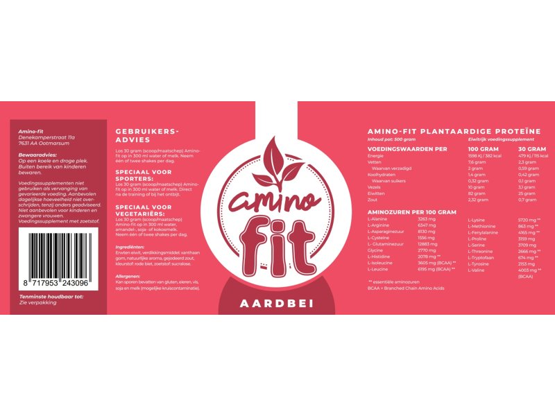 Etiket Amino-fit Aardbei